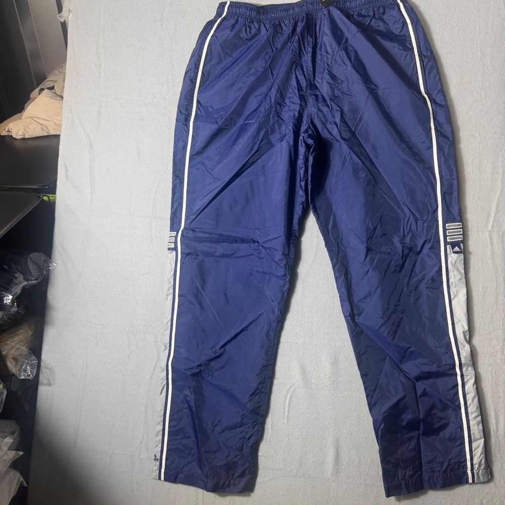Adidas Navy Blue Mesh Lined Track Pants Vintage Style Mens Large